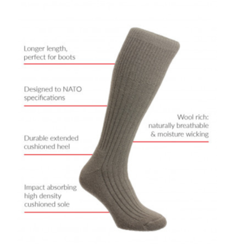 Commando Wool Rich Work Boot Socks