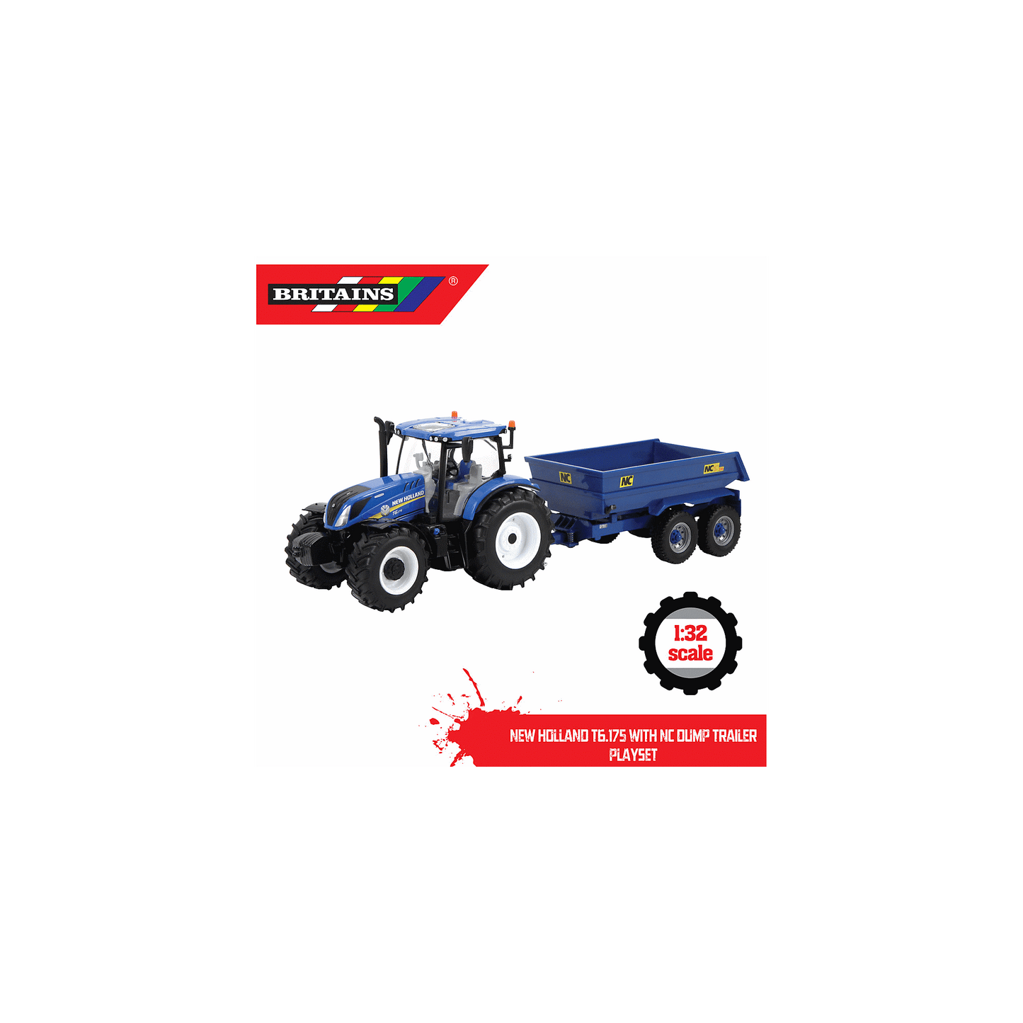 Britains Toys New Holland T6.175 with NC Dump Trailer Playset