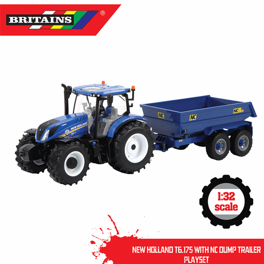 Britains Toys New Holland T6.175 with NC Dump Trailer Playset