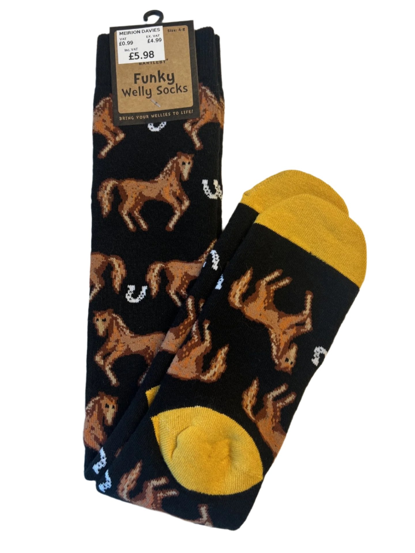 Bartleby Womens Funky Welly Sock Country Horse