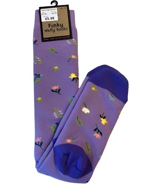 Bartleby Womens Funky Welly Socks Garden