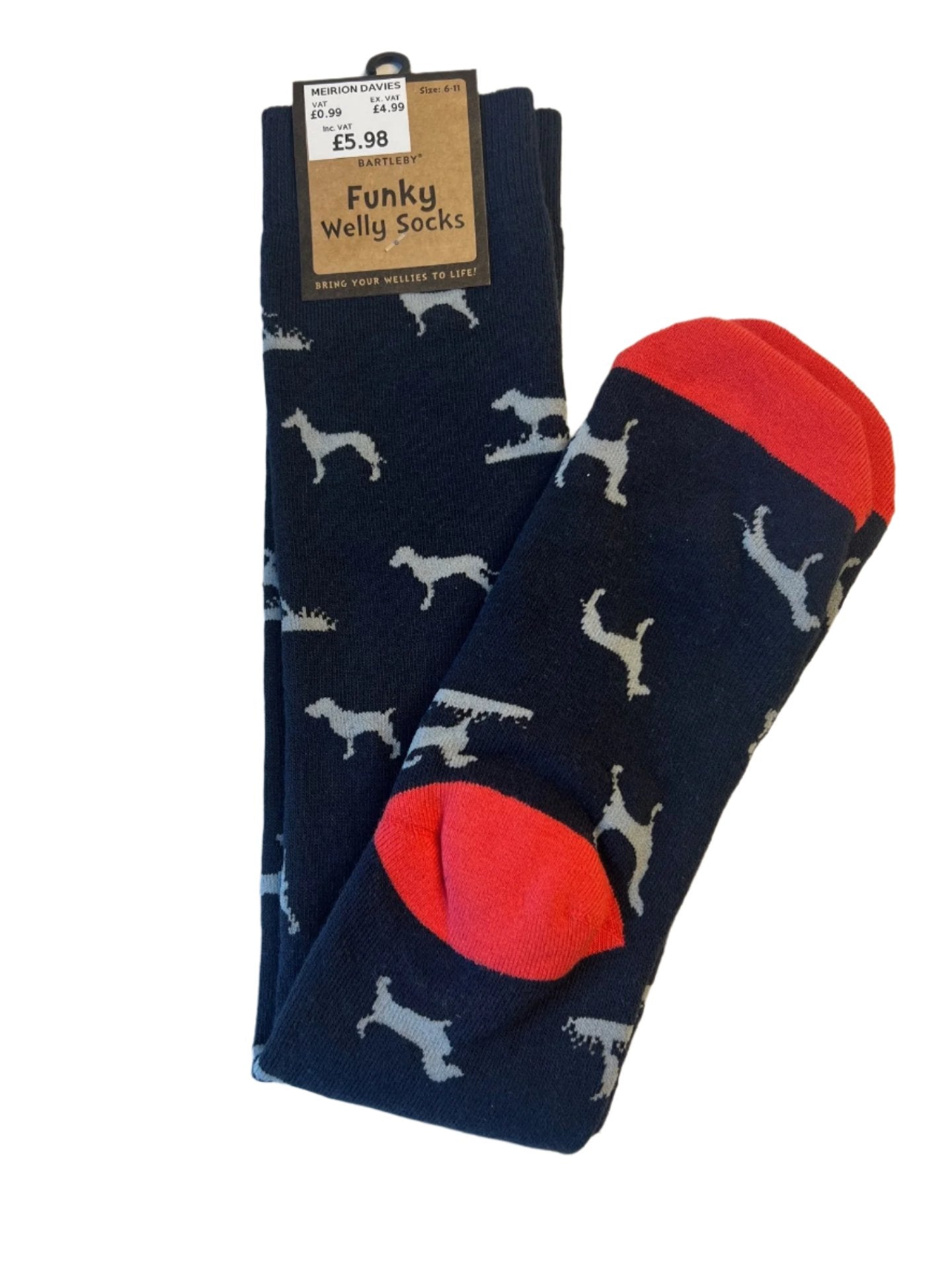Bartleby Mens Funky Welly Sock Hunting Dogs