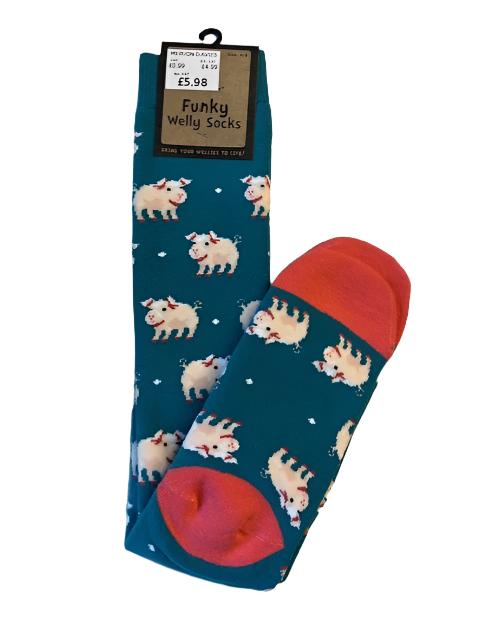 Bartleby Womens Funky Welly Sock Pig
