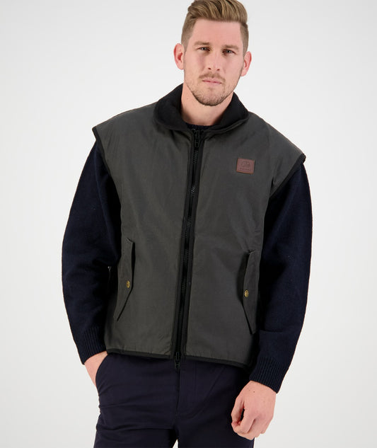 Swanndri Foxton Oilskin Vest with Wool Lining