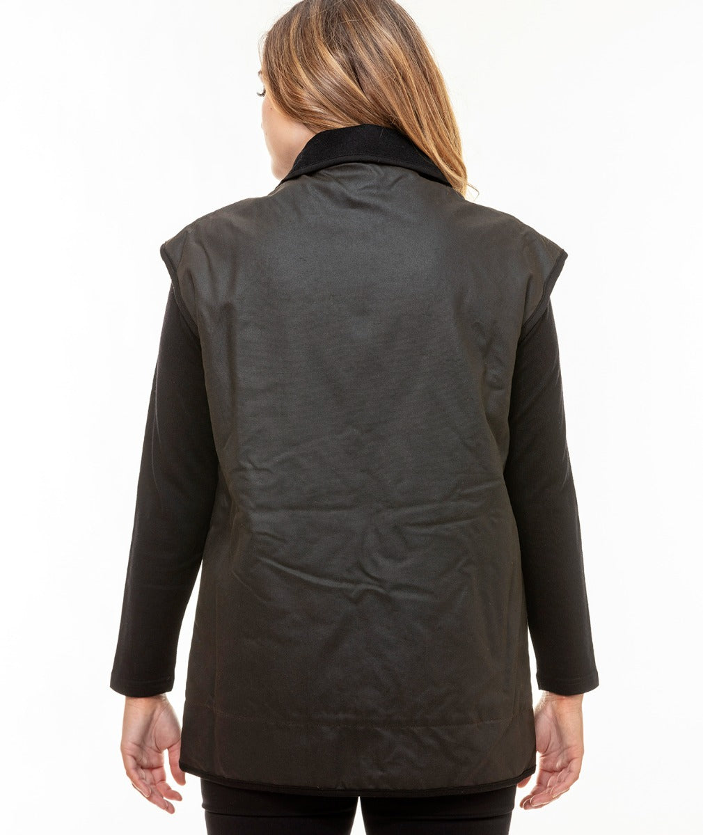 Swanndri Foxton Oilskin Vest with Wool Lining
