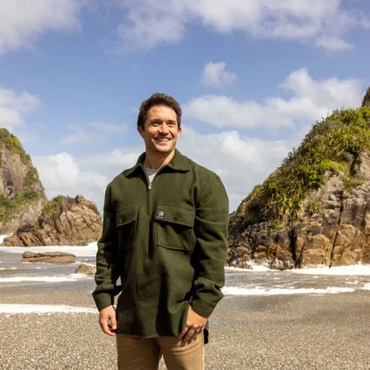 Swanndri Ranger Wool Zip Front Bush Shirt