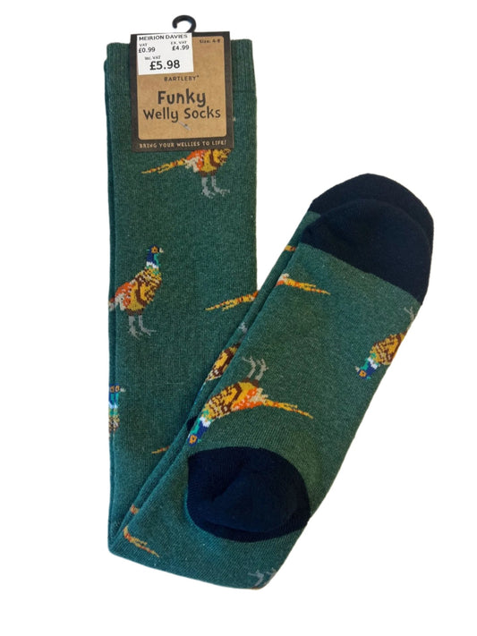 Bartleby Womens Funky Welly Sock Country Pheasant