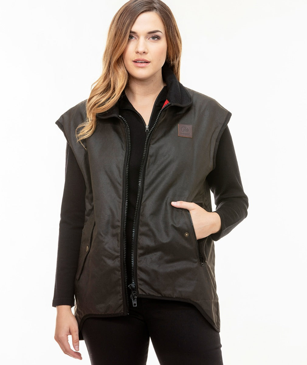 Swanndri Foxton Oilskin Vest with Wool Lining